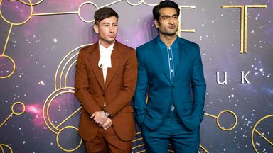 Barry Keoghan, (left), and Kumail Nanjiani at the London premiere. Pic: AP